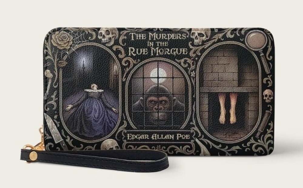 The Murders In The Rue Morgue Wallet Horror Goth Halloween New NWT Grunge Emo